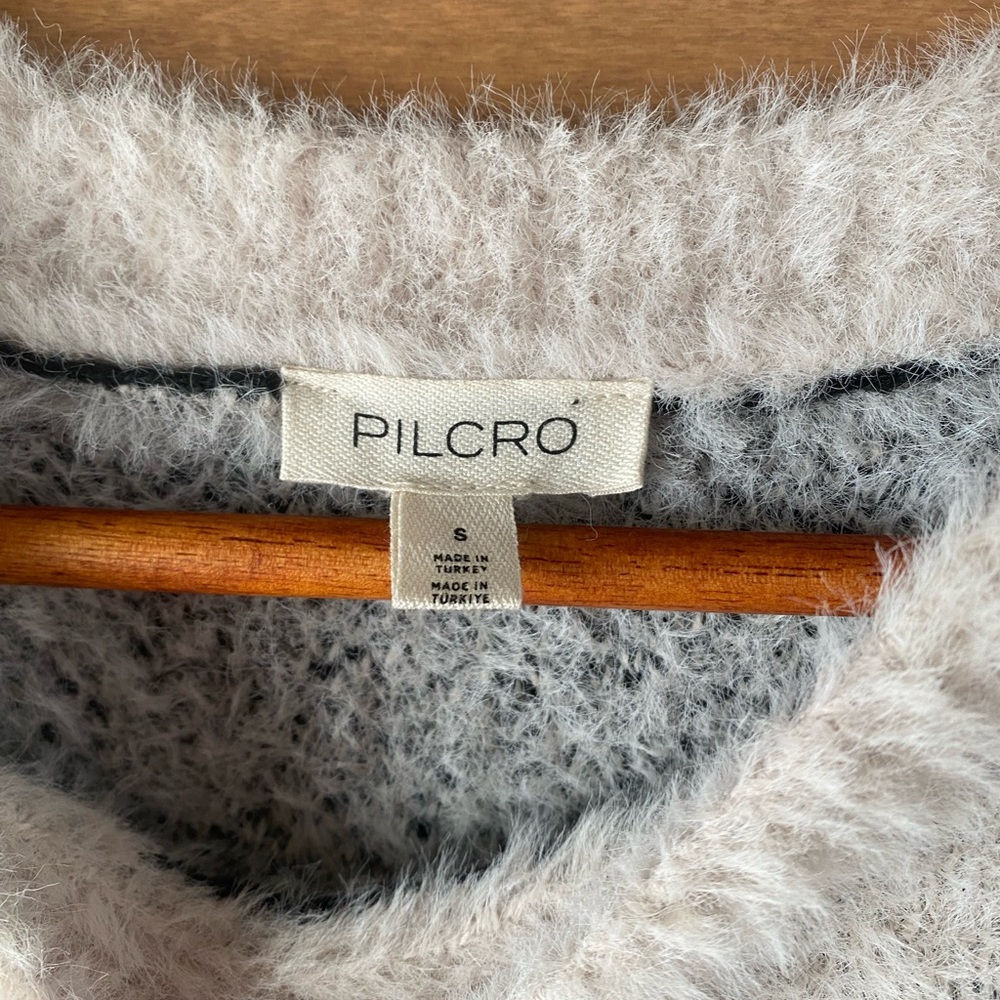 NWOT Pilcro Anthropologie Patterned Eyelash Sweater - Picture 5 of 9